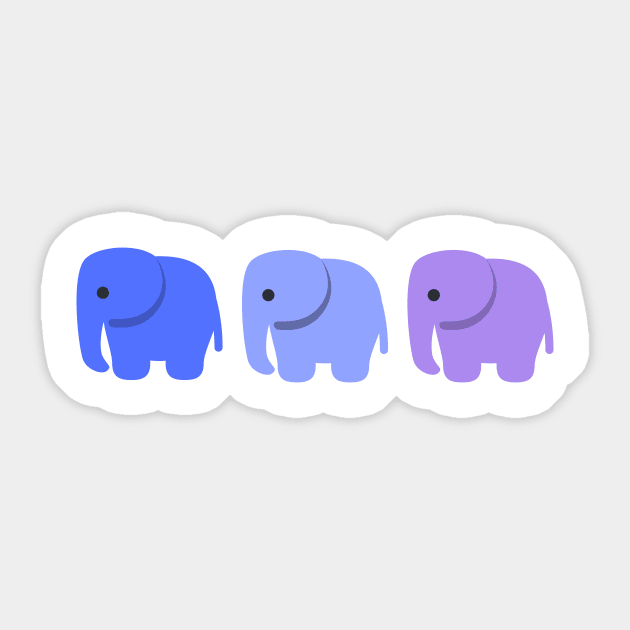 Blue Elephant Cute Funny Happy Sarcastic Spiritual Animal Birthday Gift Sticker by EpsilonEridani